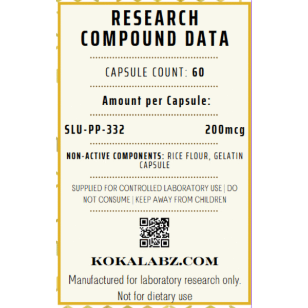 Supplement facts label for Bioperform showing 200 mcg of SLU-PP-332