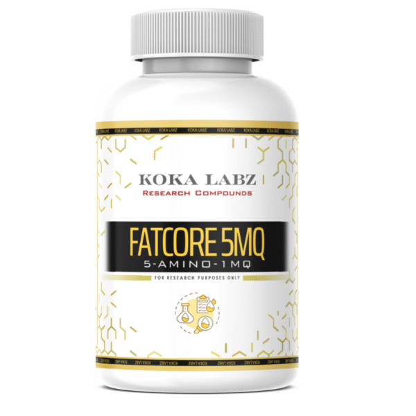 Research-only bottle of Koka Labz Fatcore 5MQ – 60 capsules